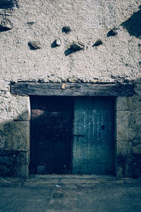 Closed door of old building