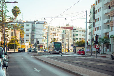 Traffic on road in city