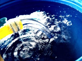 High angle view of ice cream in water