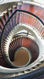 High angle view of spiral stairs