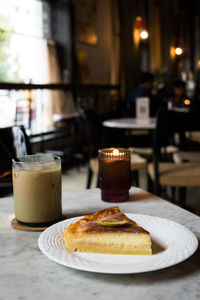 Close-up of dessert on table