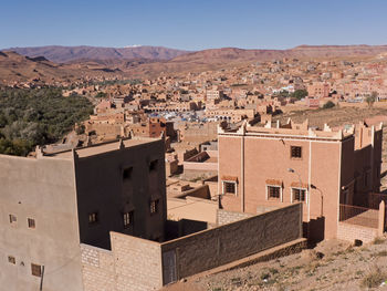 High angle view of townscape against sky