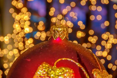 Close-up of illuminated christmas lights