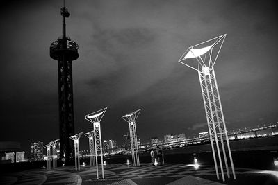 Low angle view of illuminated street light
