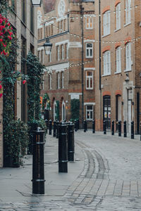 View of empty street in covent garden, london, uk.