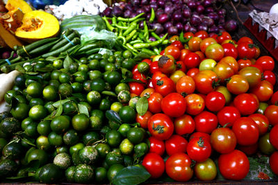 Close-up of fresh vegetables for sale in market