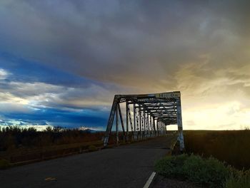 Empty road against cloudy sky