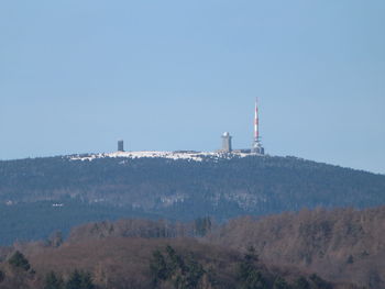 View of factory against clear sky