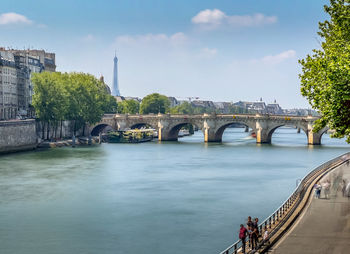 Bridge over river in city