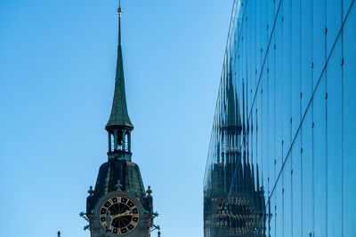 Old bern, switzerland, reflected by new bern.