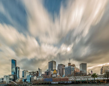 Panoramic view of cityscape against sky