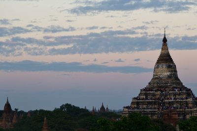 Low angle view of temple against sky