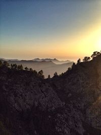 Scenic view of sea at sunset