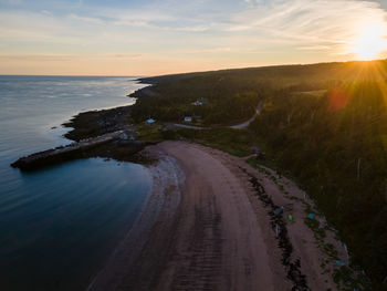 Sunrise after camping at sandy cove along the bay of fundy, nova scotia, canada