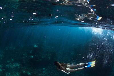 Female diver underwater