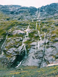 Scenic view of waterfall