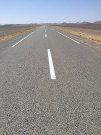 Empty road against clear sky