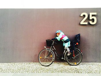 Bicycle parked at parking lot