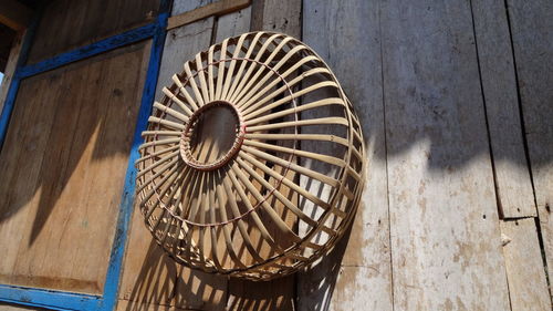 Close-up of spiral basket on table