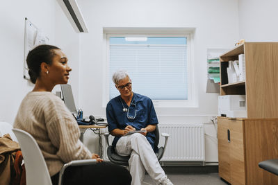 Woman in doctors office