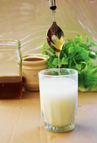 Close-up of drink on table