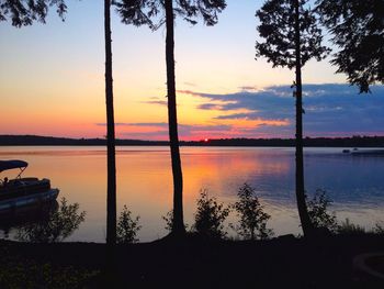 Scenic view of sea at sunset
