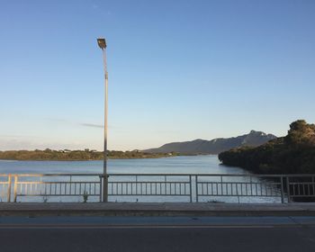 Scenic view of lake against blue sky