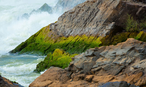 Scenic view of sea and rocks