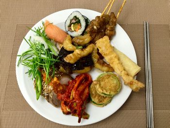 Close-up of food served in plate