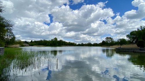 Panoramic view of lake against sky