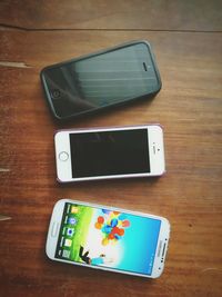 Directly above shot of smart phone