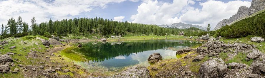 Panoramic view of lake against sky