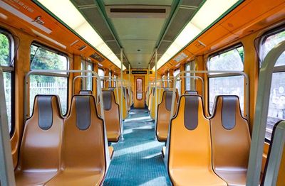 Empty seats in train