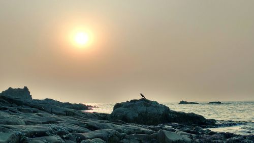 Scenic view of landscape against sky during sunset