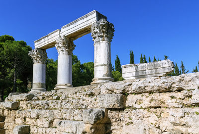 Old ruins of building against clear sky