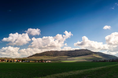 Scenic view of field against sky