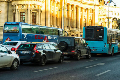 Cars on city street