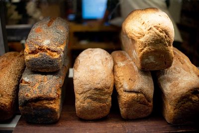 Close-up of bread in store