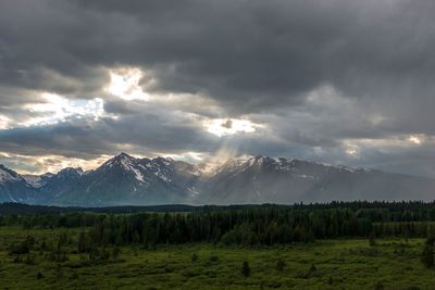 Scenic view of mountains against sky