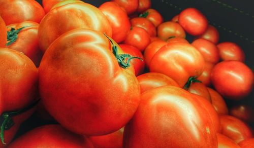 Full frame shot of tomatoes for sale at market stall