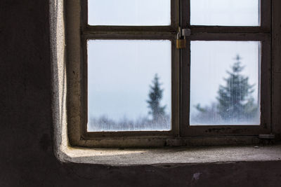 Close-up of window at home