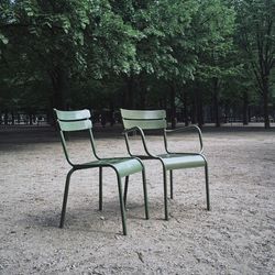 Empty bench in park