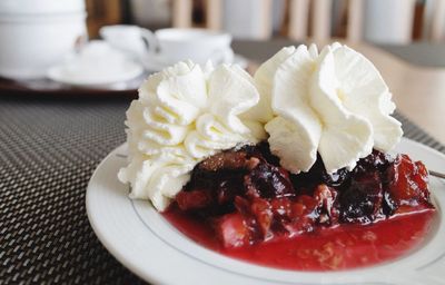 Close-up of ice cream in plate