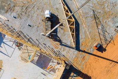 High angle view of boat