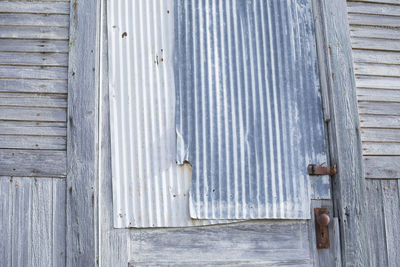 Closed door of old building