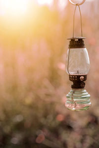 Close-up of illuminated light bulb