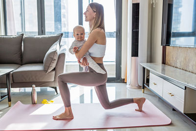 Mother and daughter at home