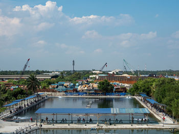 Scenic view of city against sky