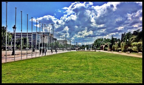 View of park against cloudy sky