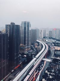 High angle view of traffic on highway